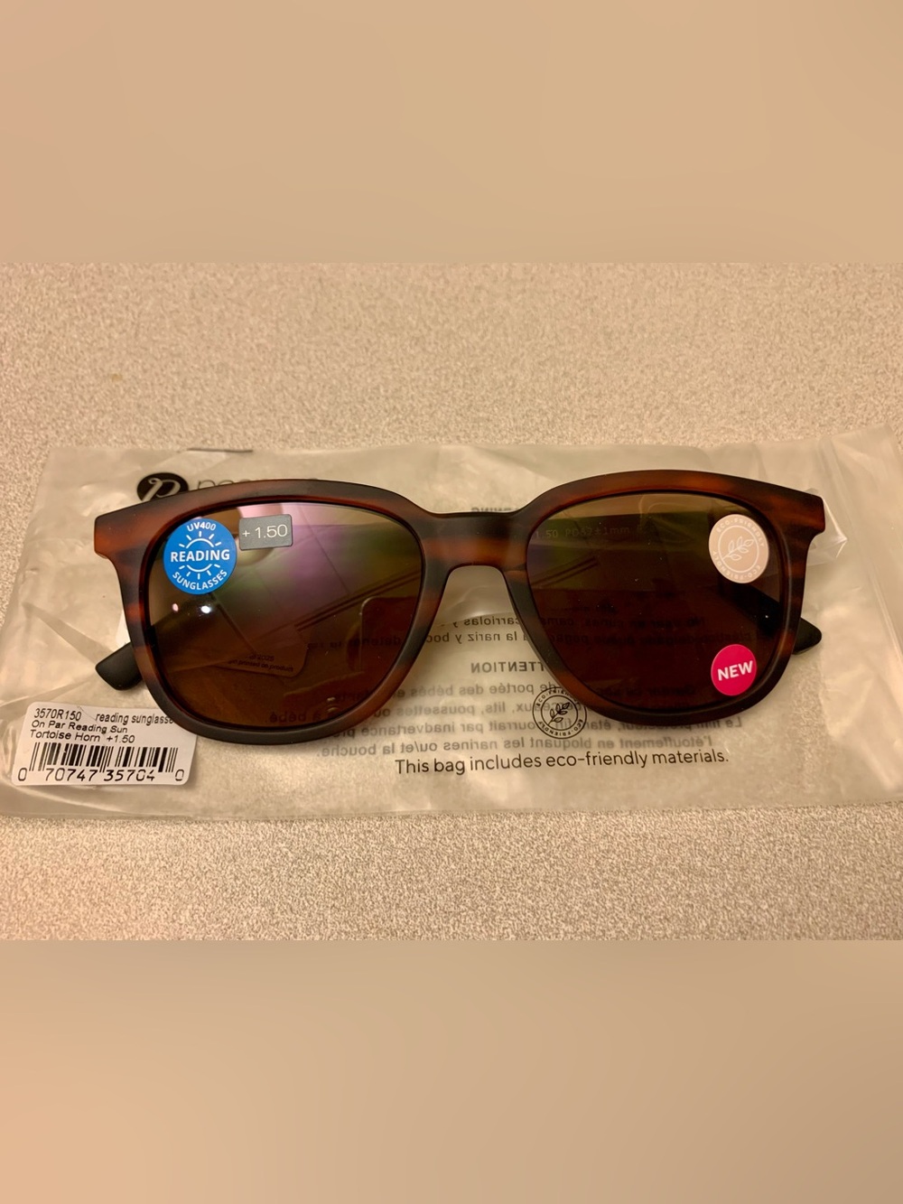 NWT Peepers Sunglasses Readers 1.50 Tortoise Horn